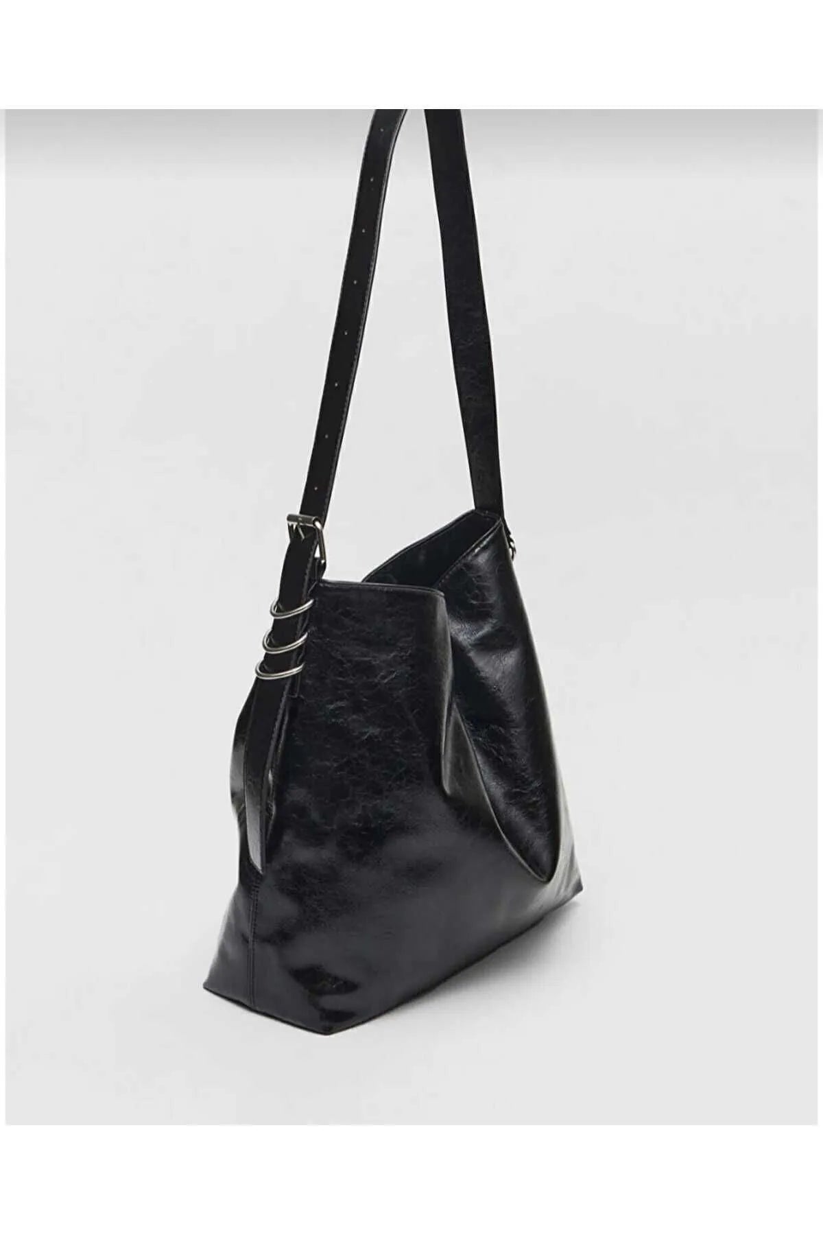 Large Red Cross Body Bucket Bag