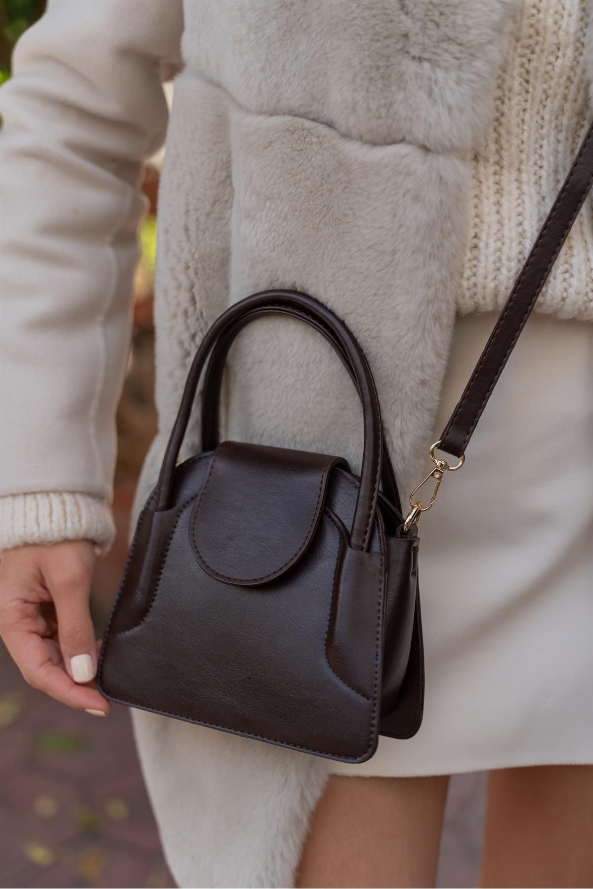 Mini Red Purse in Burgundy with Handle