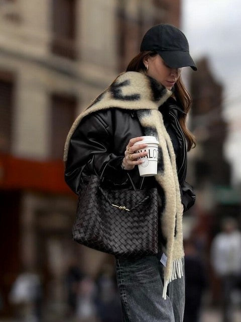 Elegant Burgundy Woven Handbag