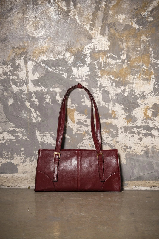 Rectangular Burgundy Vintage Red Bag