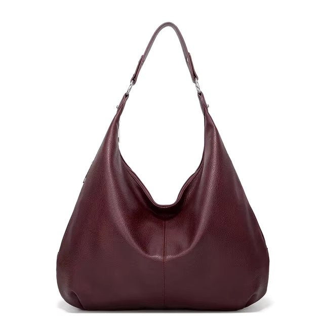 Burgundy Retro Handbag in Dumpling Shape