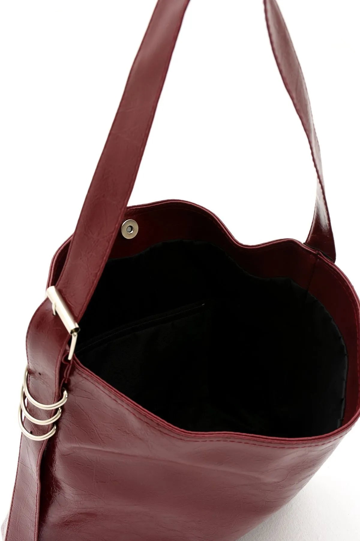 Large Red Cross Body Bucket Bag