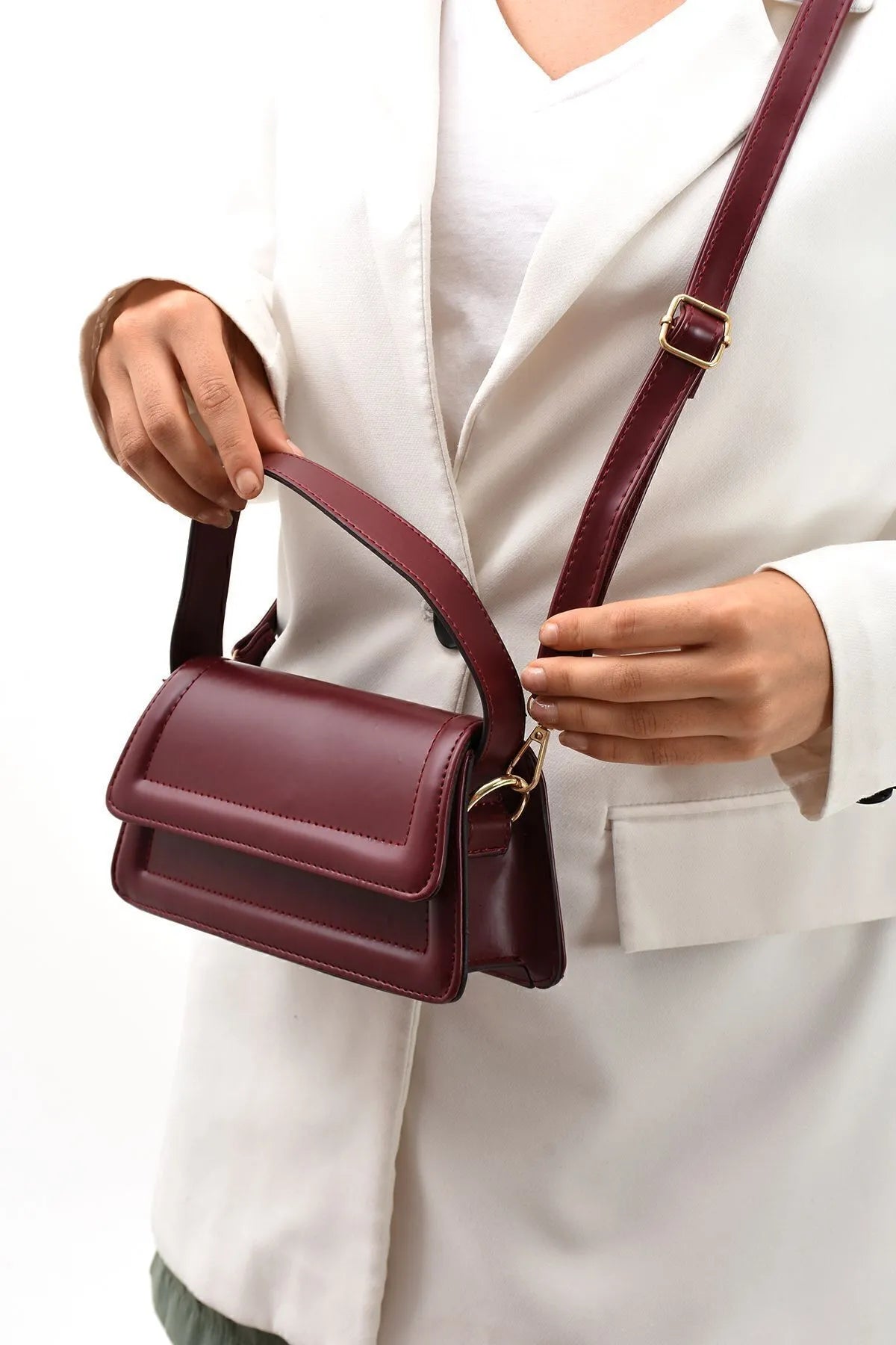 Burgundy Clutch Purse with Strap Burgundy Bags