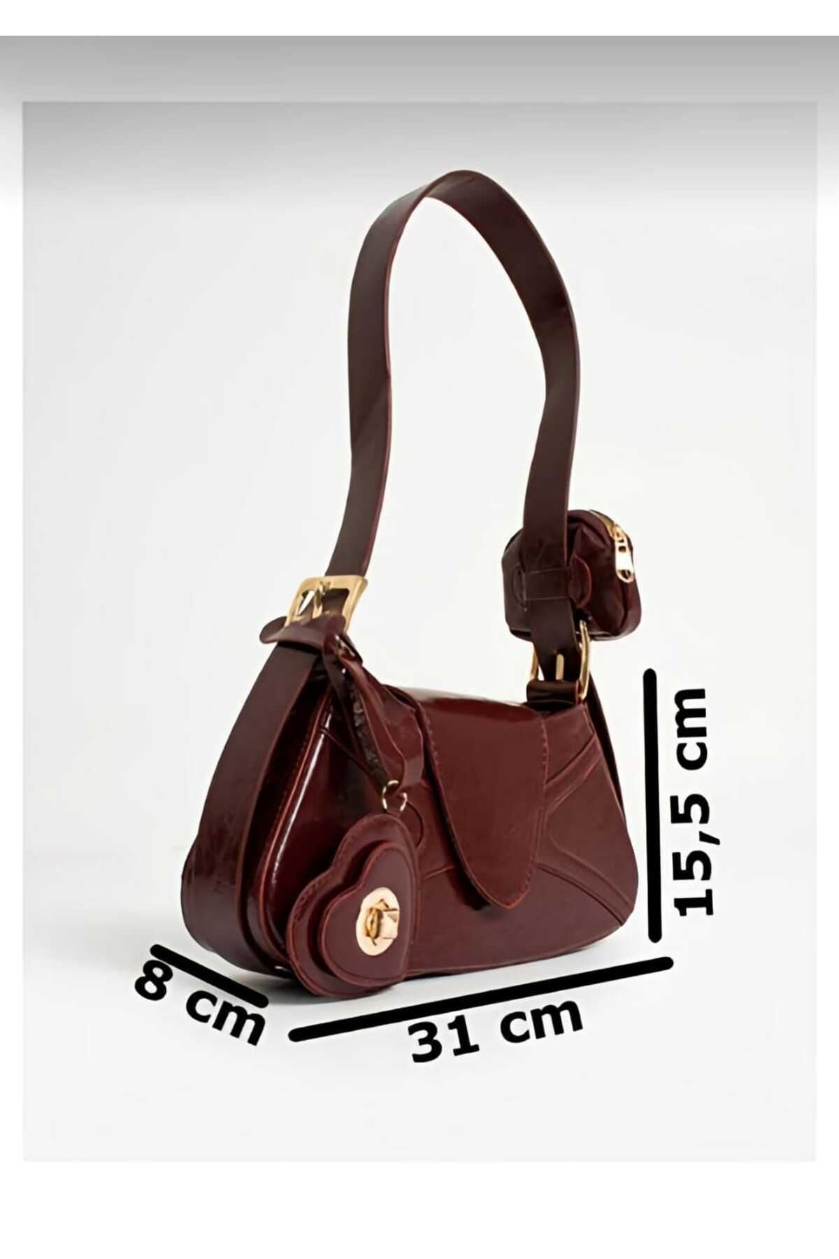 Burgundy Retro Handbag with Coin Purse