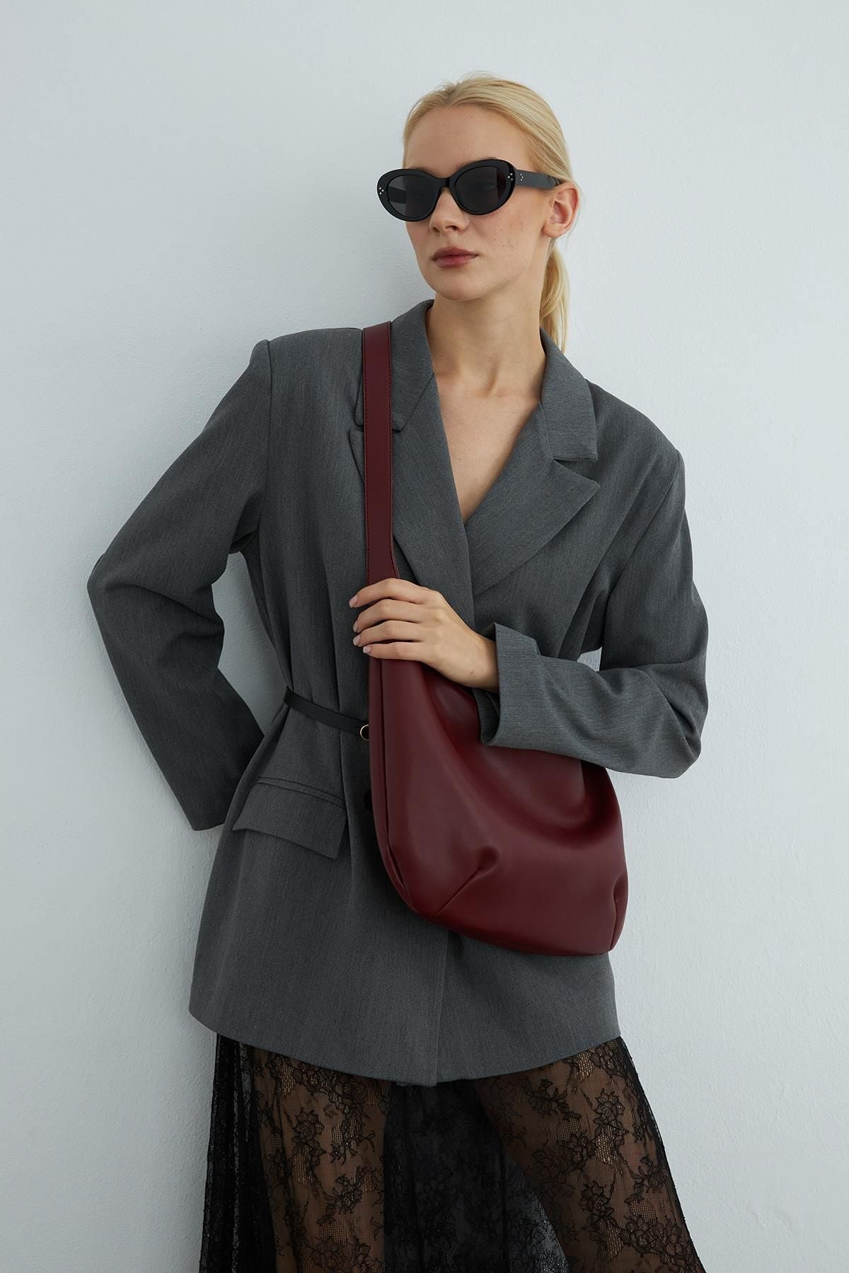 Large Red Cross Body Bag with Thick Strap