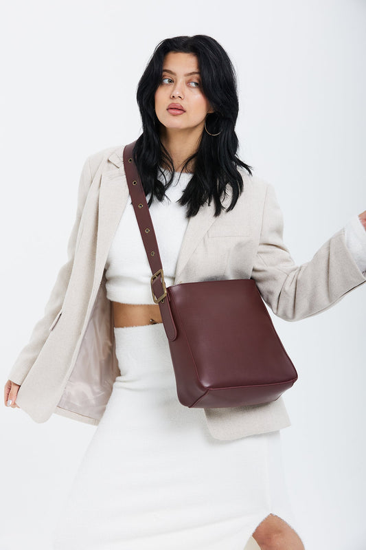 Dante Burgundy Crossbody Bag