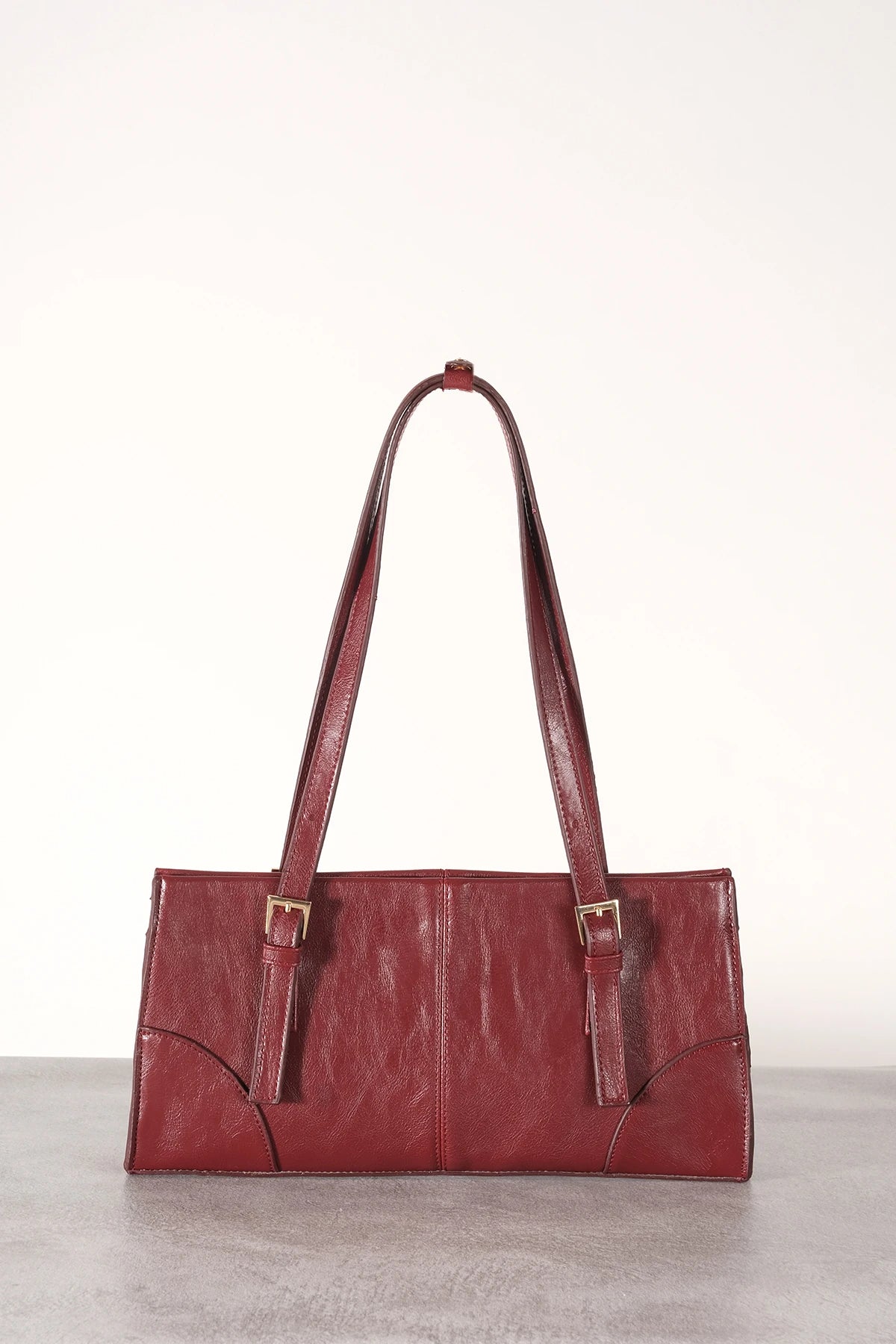 Rectangular Burgundy Vintage Red Bag