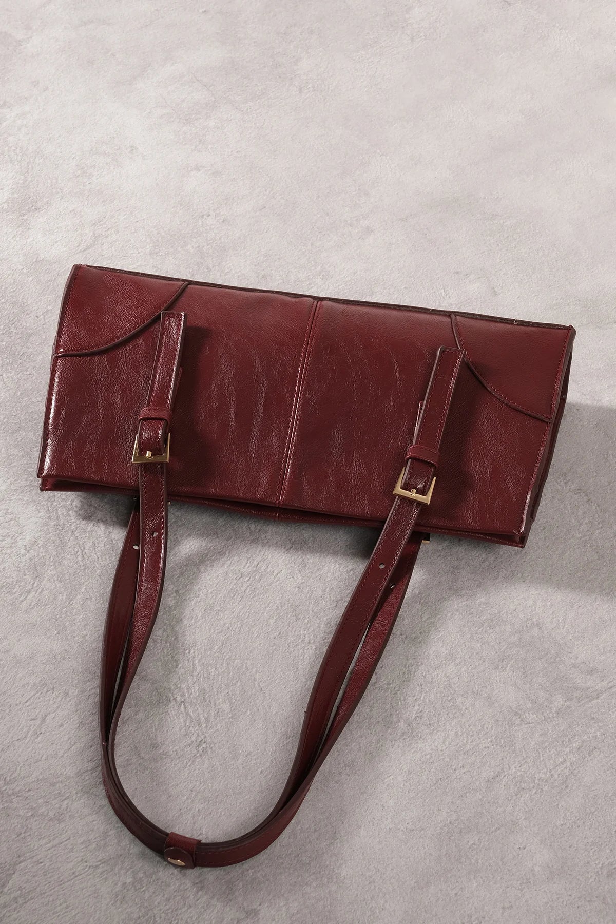 Rectangular Burgundy Vintage Red Bag