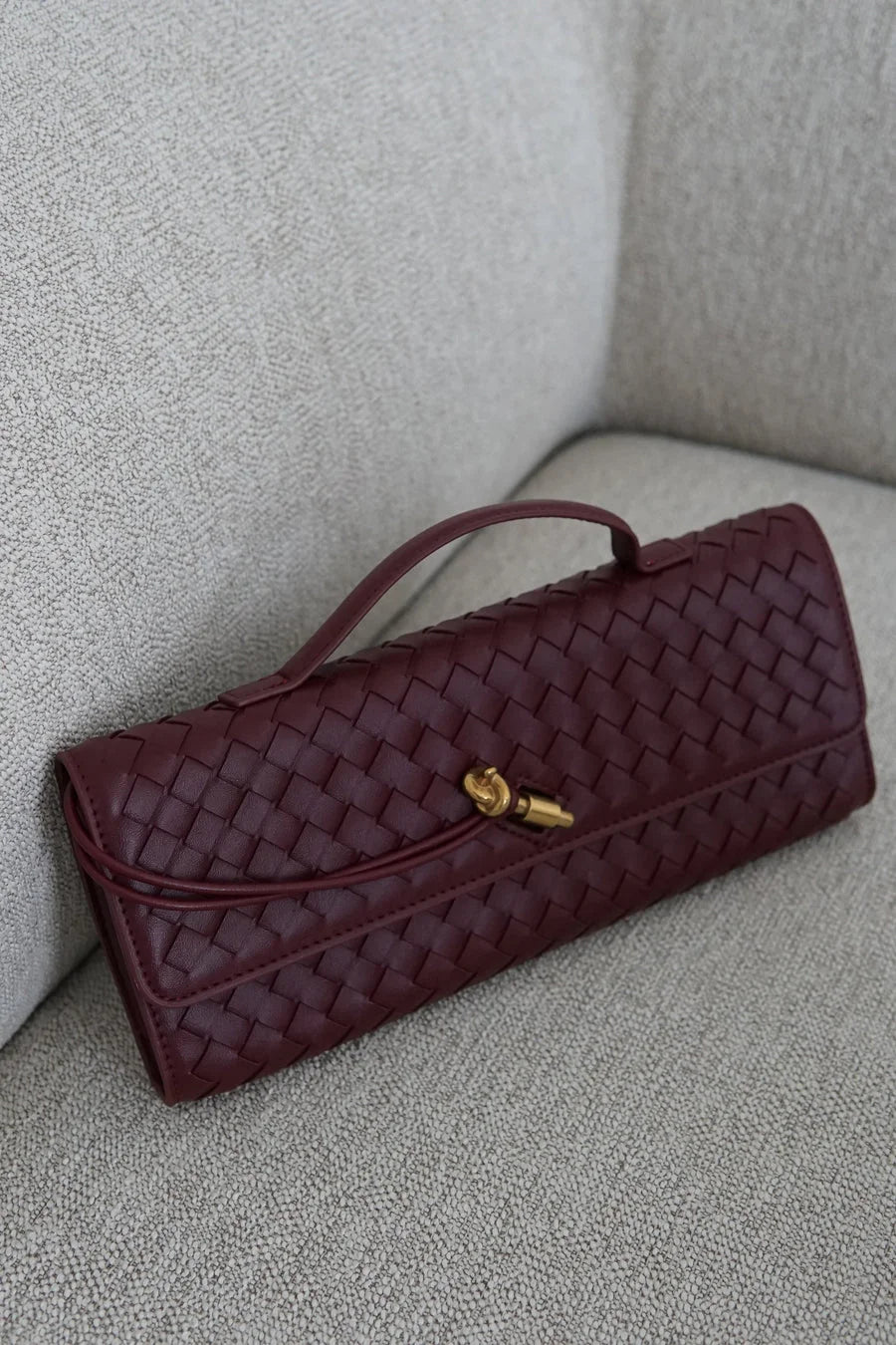 Wine Red Knot Clutch Purse