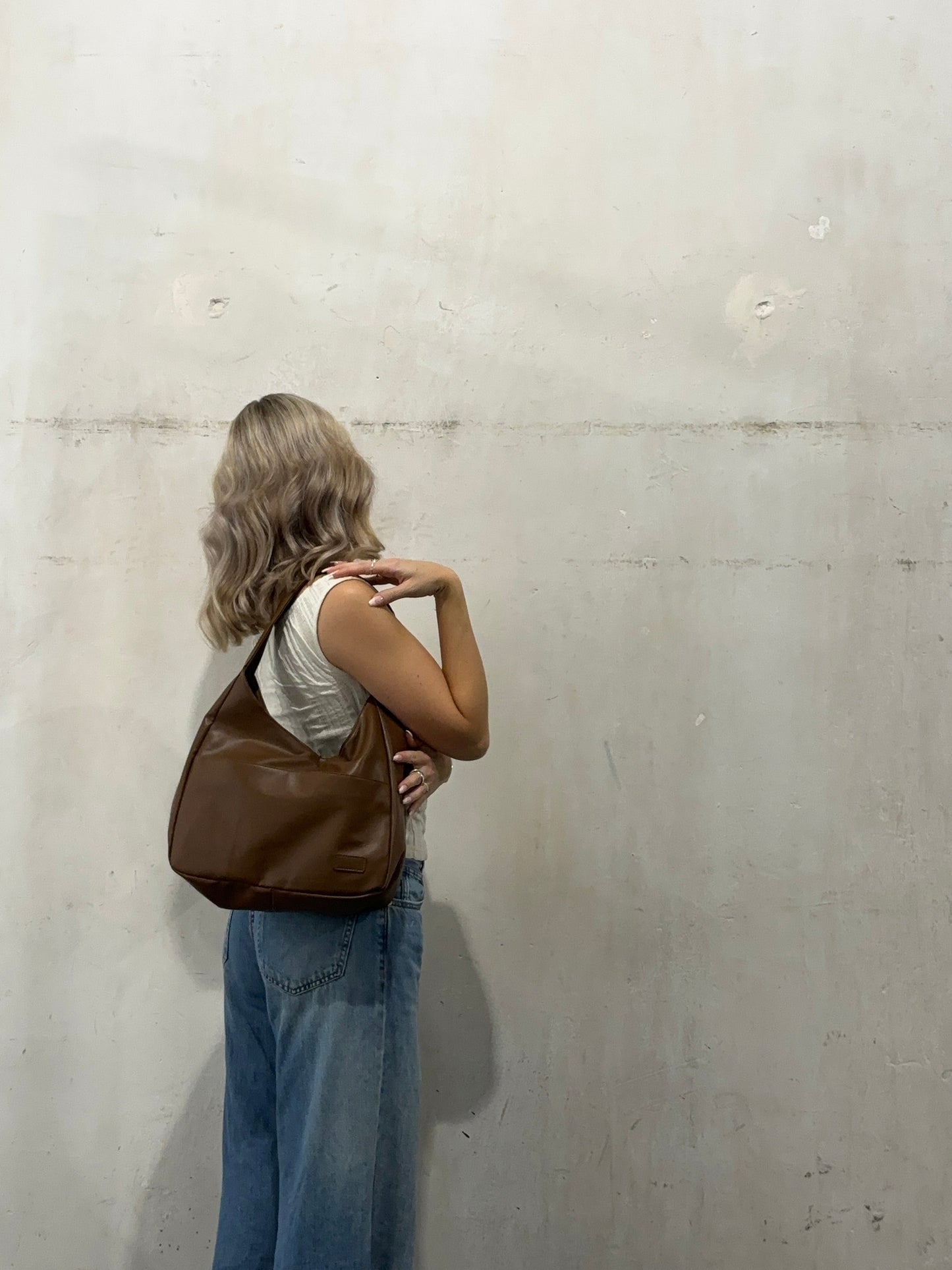 Vintage Burgundy Leather Hobo Bag