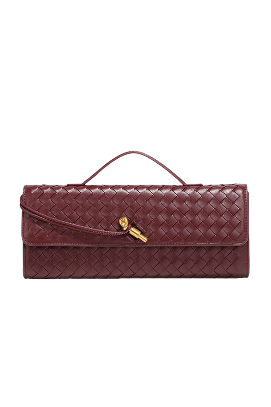 Wine Red Knot Clutch Purse