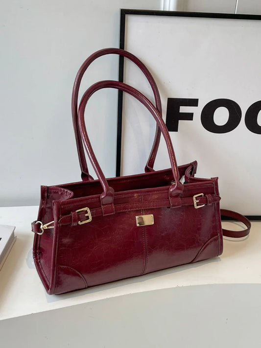 Retro Rectangular Burgundy Bag