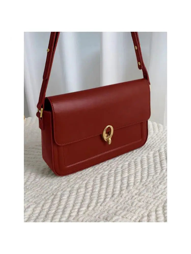 Simple Vintage Red Underarm Shoulder Bag