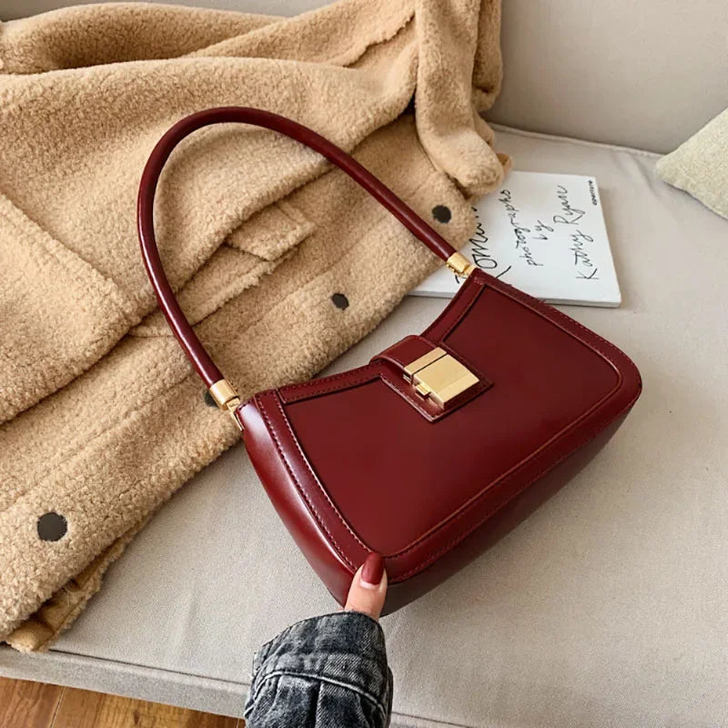 Parisian Style Cherry Red Shoulder Bag