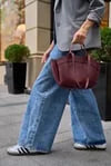 Red Bucket Bag with Double Straps