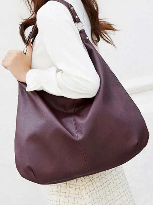 Burgundy Retro Handbag in Dumpling Shape