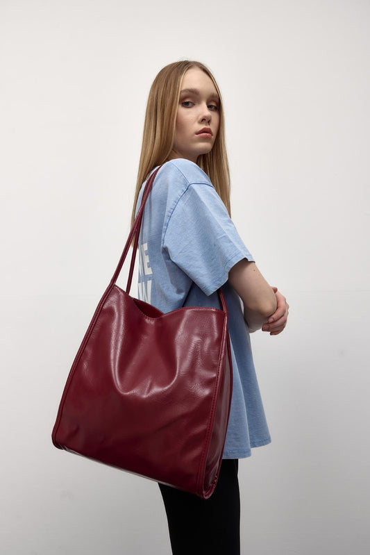 Burgundy Vintage Tote Bag