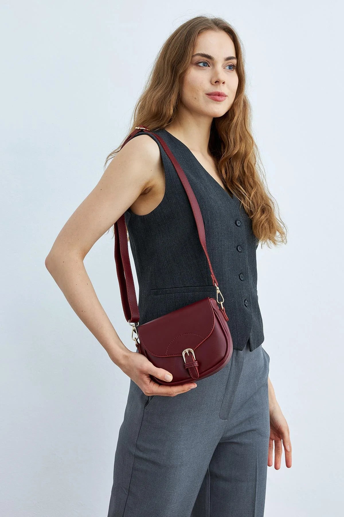 Crossbody Claret Red Shoulder Bag