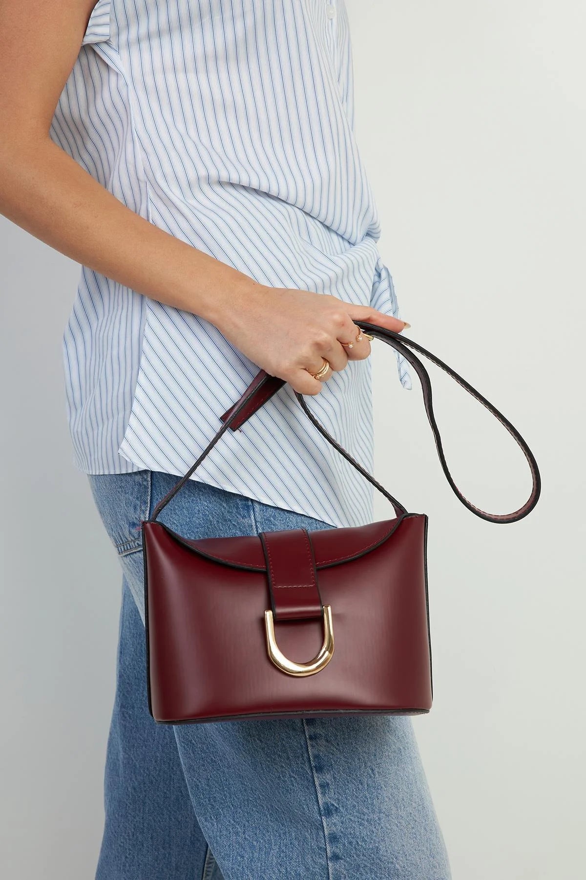 Burgundy Handbag with Cross body Strap