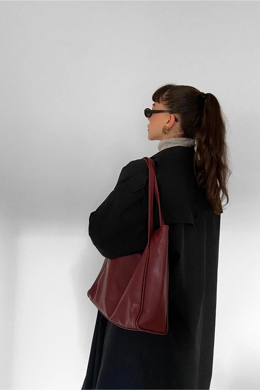 Burgundy tote bag best sale